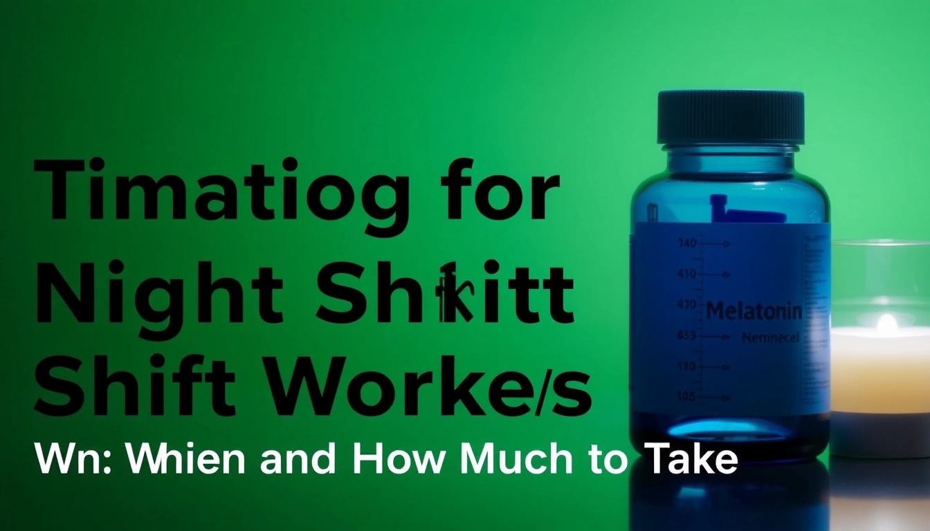 Melatonin Timing for Night Shift Workers: When and How Much to Take